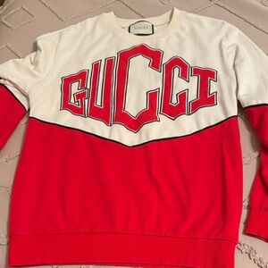 Gucci Men's Bold Red and White Crewneck Sweater